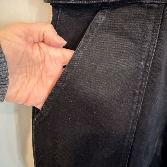 Good American Fit For Success Denim Jumpsuit Women's L Black Stretch Minimalist - Picture 9 of 16